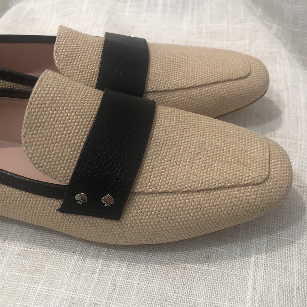 Kate Spade Mariana Flats loafers Almond Raffia Straw Women’s Size 6.5B - Picture 6 of 10